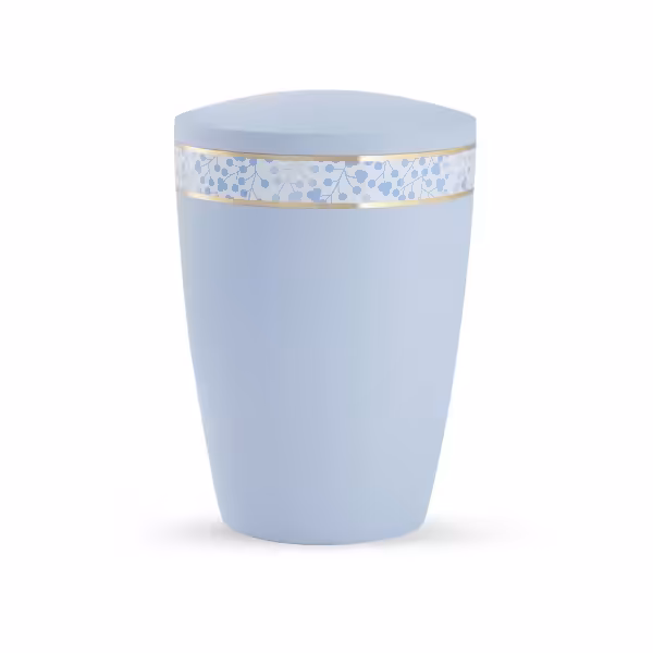 Eine Urne im Stil "Edition Pastell" mit Blauer Borte