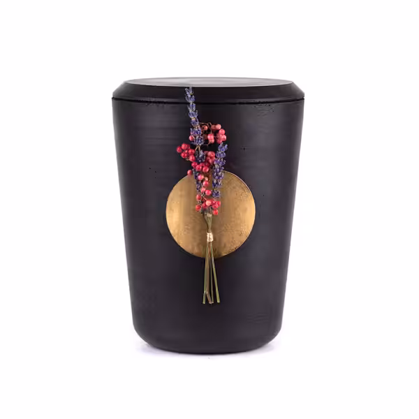 Kohleurne mit floralem Schmuck