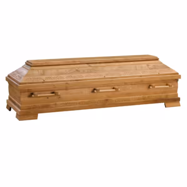 Holzsarg mit Verzierungen